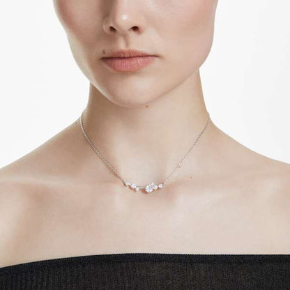 Swarovski Constella Necklace Bar, White, Rhodium Plated
