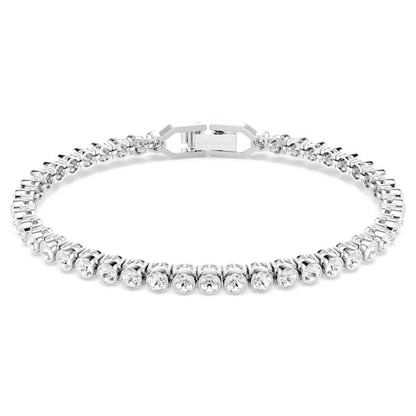 Swarovski Emily Bracelet, Round Cut, White, Rhodium Plated