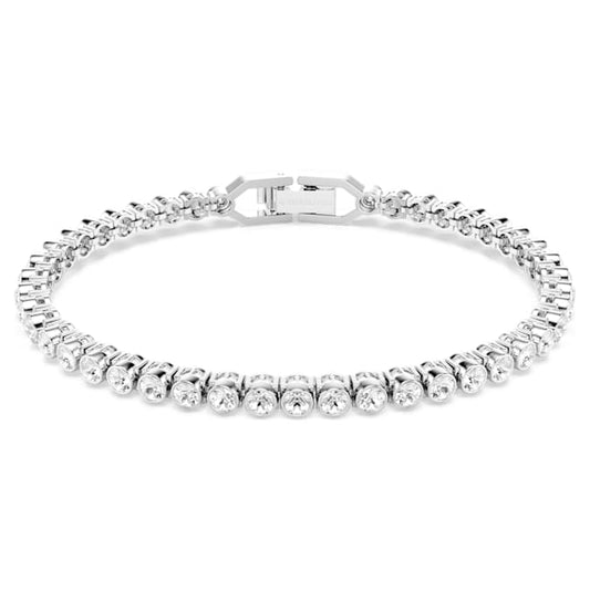 Swarovski Emily Bracelet, Round Cut, White, Rhodium Plated