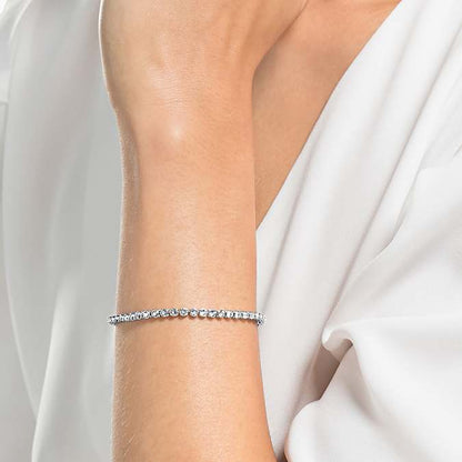 Swarovski Emily Bracelet, Round Cut, White, Rhodium Plated