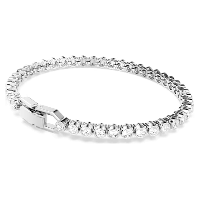 Swarovski Emily Bracelet, Round Cut, White, Rhodium Plated