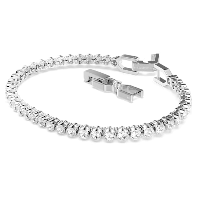 Swarovski Emily Bracelet, Round Cut, White, Rhodium Plated