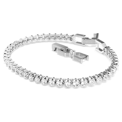 Swarovski Emily Bracelet, Round Cut, White, Rhodium Plated