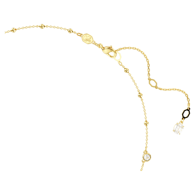 Swarovski Imber Necklace Round Cut, Scattered Design, White, Gold-Tone Plated