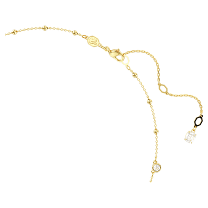 Swarovski Imber Necklace Round Cut, Scattered Design, White, Gold-Tone Plated