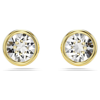 Swarovski Imber Stud Earrings Round Cut, White, Gold-Tone Plated