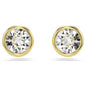 Swarovski Imber Stud Earrings Round Cut, White, Gold-Tone Plated