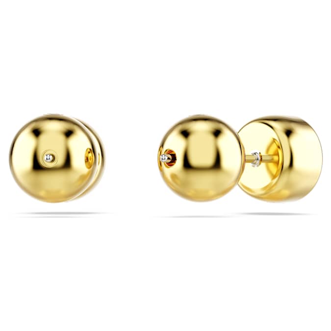 Swarovski Imber Stud Earrings Round Cut, White, Gold-Tone Plated