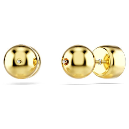 Swarovski Imber Stud Earrings Round Cut, White, Gold-Tone Plated