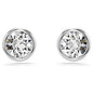Swarovski Imber Stud Earrings, Round Cut, White, Rhodium Plated