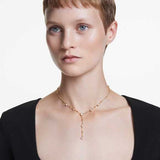 Swarovski Imber Y Necklace, Round Cut, White, Gold-tone Finish — 5684510 — view 6