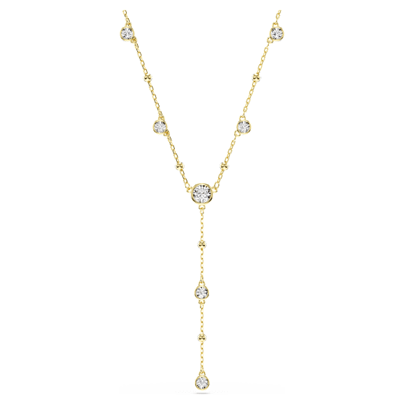 Swarovski Imber Y Necklace, Round Cut, White, Gold-tone Finish — 5684510 — view 1
