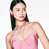 Swarovski Imber Y Necklace, Round Cut, White, Gold-tone Finish — 5684510 — view 8