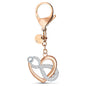 Swarovski Infinity and heart Bag Charm, White, Mixed Metal Finish