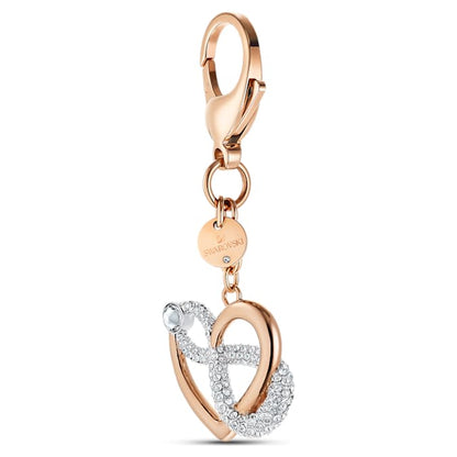 Swarovski Infinity and heart Bag Charm, White, Mixed Metal Finish