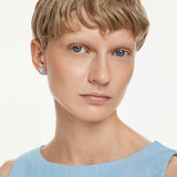Swarovski Magic Stud Earrings, Snowflake, Blue, Rhodium Plated — 5734242 — view 5