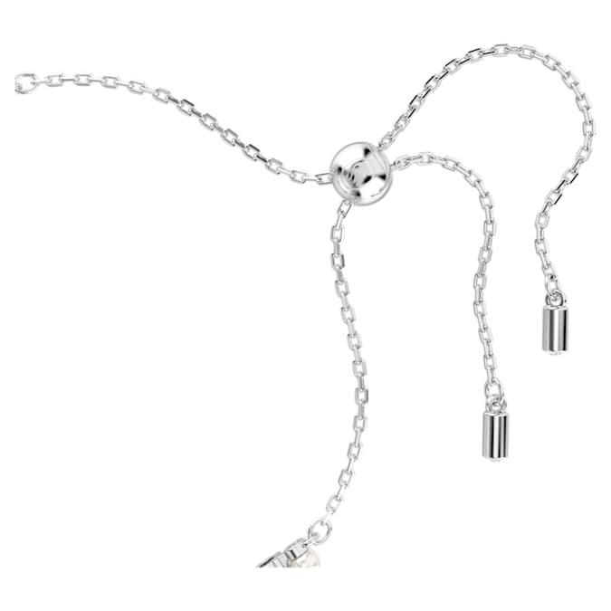 Swarovski Matrix Bracelet, Crystal Pearl, Round Cut, White, Rhodium Plated
