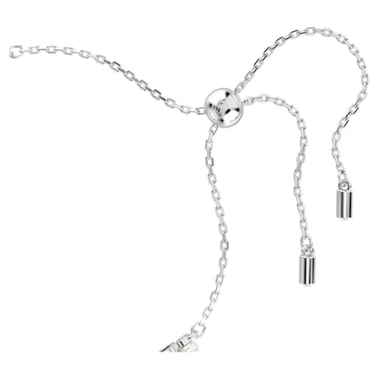 Swarovski Matrix Bracelet, Crystal Pearl, Round Cut, White, Rhodium Plated