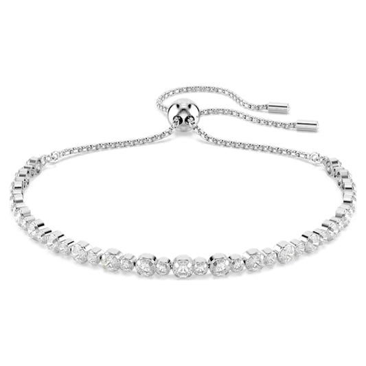 Swarovski Subtle Trilogy Bracelet, Round Cut, White, Rhodium Plated