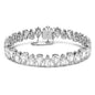 Swarovski Matrix Tennis bracelet Pear Cut, White, Rhodium Plated