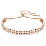 Swarovski Matrix Tennis Bracelet, Round Cut, White, Rose Gold-tone Finish — 5677823 — view 1