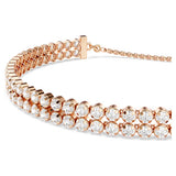 Swarovski Matrix Tennis Bracelet, Round Cut, White, Rose Gold-tone Finish — 5677823 — view 2