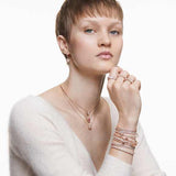 Swarovski Matrix Tennis Bracelet, Round Cut, White, Rose Gold-tone Finish — 5677823 — view 6