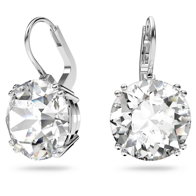 Swarovski Millenia Drop Earrings Round Cut, White, Rhodium Plated