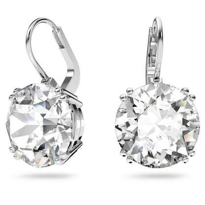 Swarovski Millenia Drop Earrings Round Cut, White, Rhodium Plated
