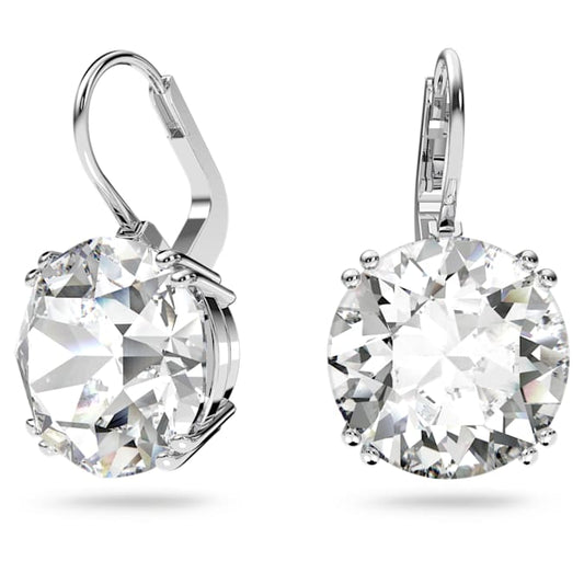 Swarovski Millenia Drop Earrings Round Cut, White, Rhodium Plated
