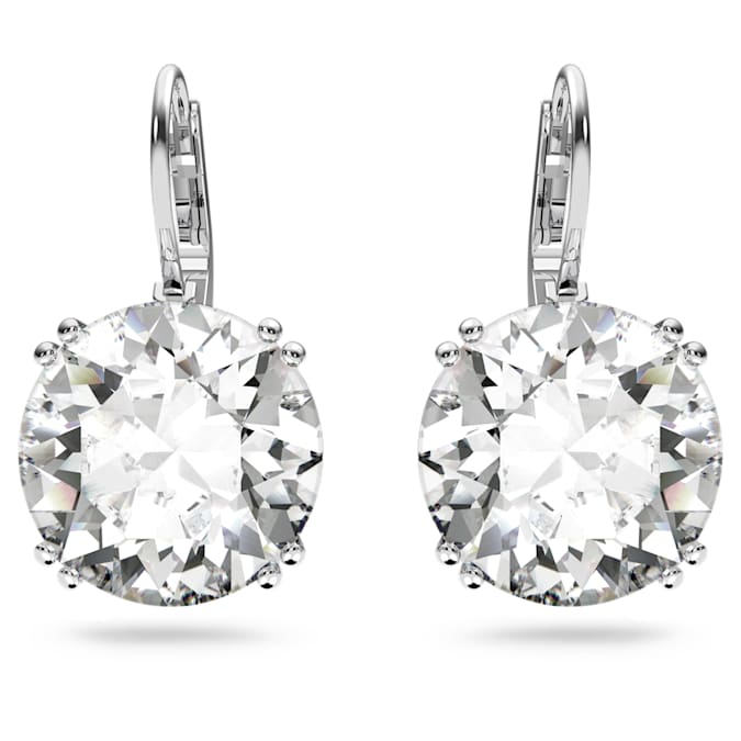 Swarovski Millenia Drop Earrings Round Cut, White, Rhodium Plated