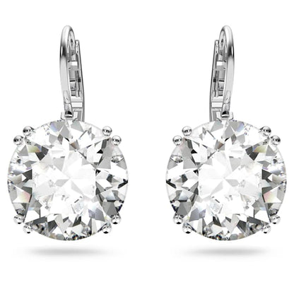 Swarovski Millenia Drop Earrings Round Cut, White, Rhodium Plated