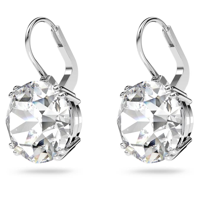 Swarovski Millenia Drop Earrings Round Cut, White, Rhodium Plated