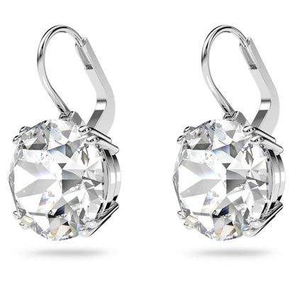 Swarovski Millenia Drop Earrings Round Cut, White, Rhodium Plated