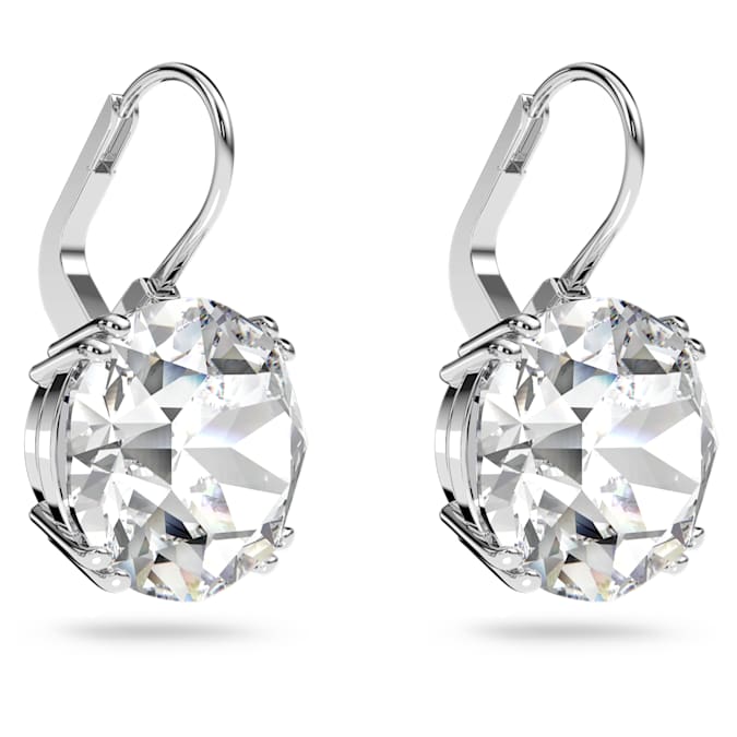 Swarovski Millenia Drop Earrings Round Cut, White, Rhodium Plated