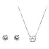 Swarovski Stilla Set, Round Cut, White, Rhodium Plated — 5647663 — view 4