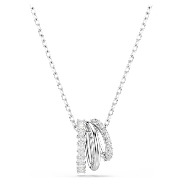 Swarovski Hyperbola Pendant, Round Cut, White, Rhodium Plated — 5737064 — view 1