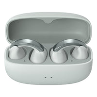 JVC Nearphones Wireless Open-Earcuffs Headphones - Ice Grey — JVC HA-NP1T H case open front