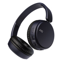 JVC Deep Bass Wireless On-Ear Headphones with Mic & Remote - Indigo Blue — HA-S36W-A button