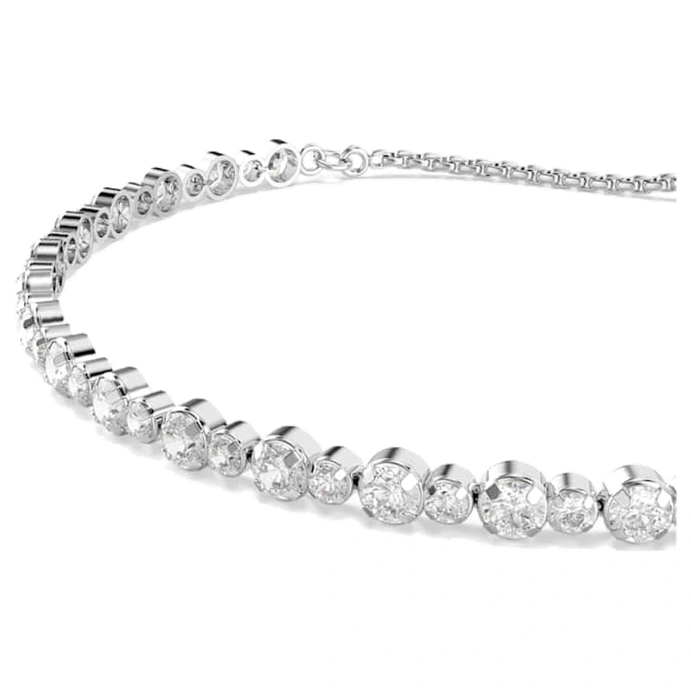 Bracelet Swarovski Subtle Trilogy, taille ronde, blanc, plaqué rhodium