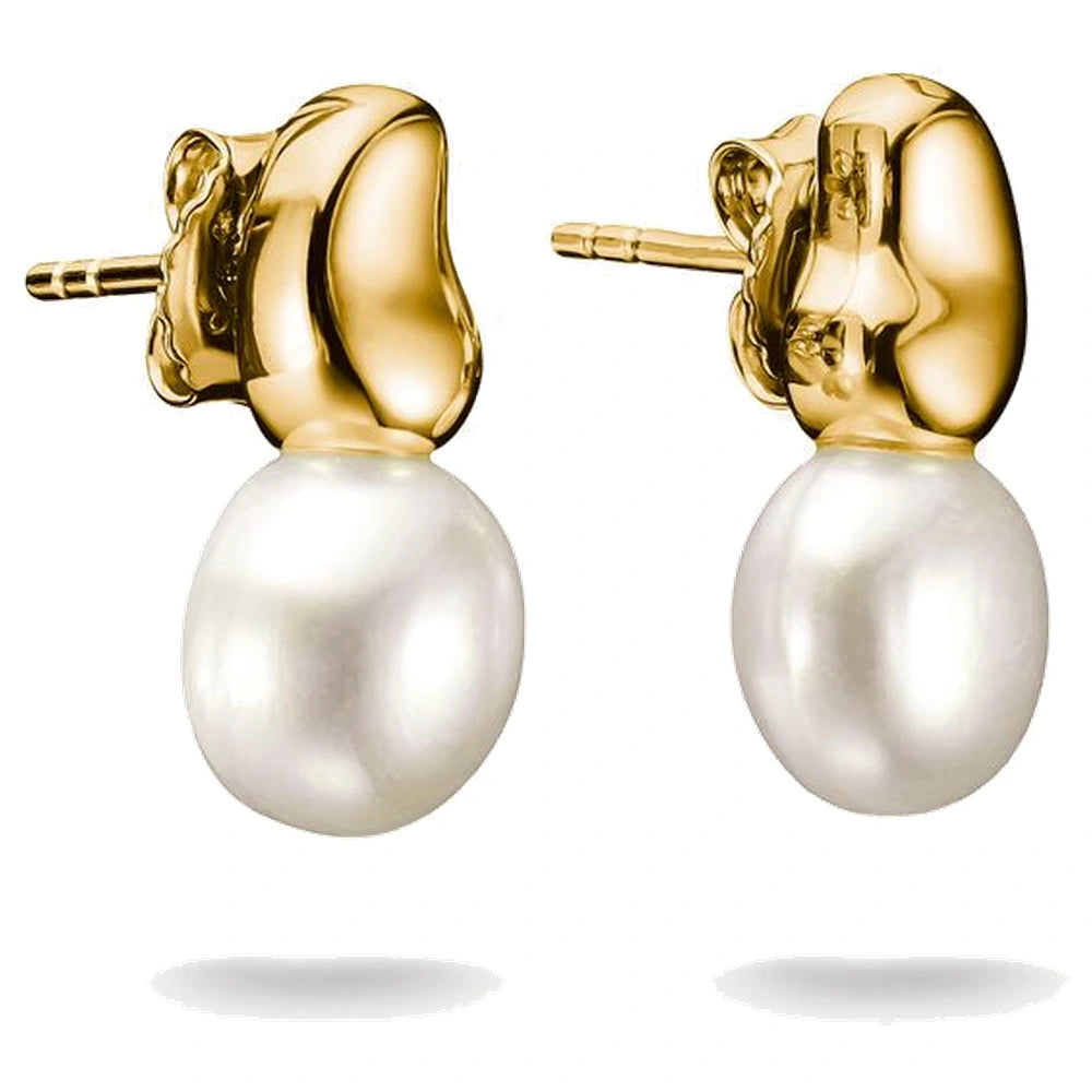 Thomas Sabo Gold Plated Earrings with Fresh Water Pearls