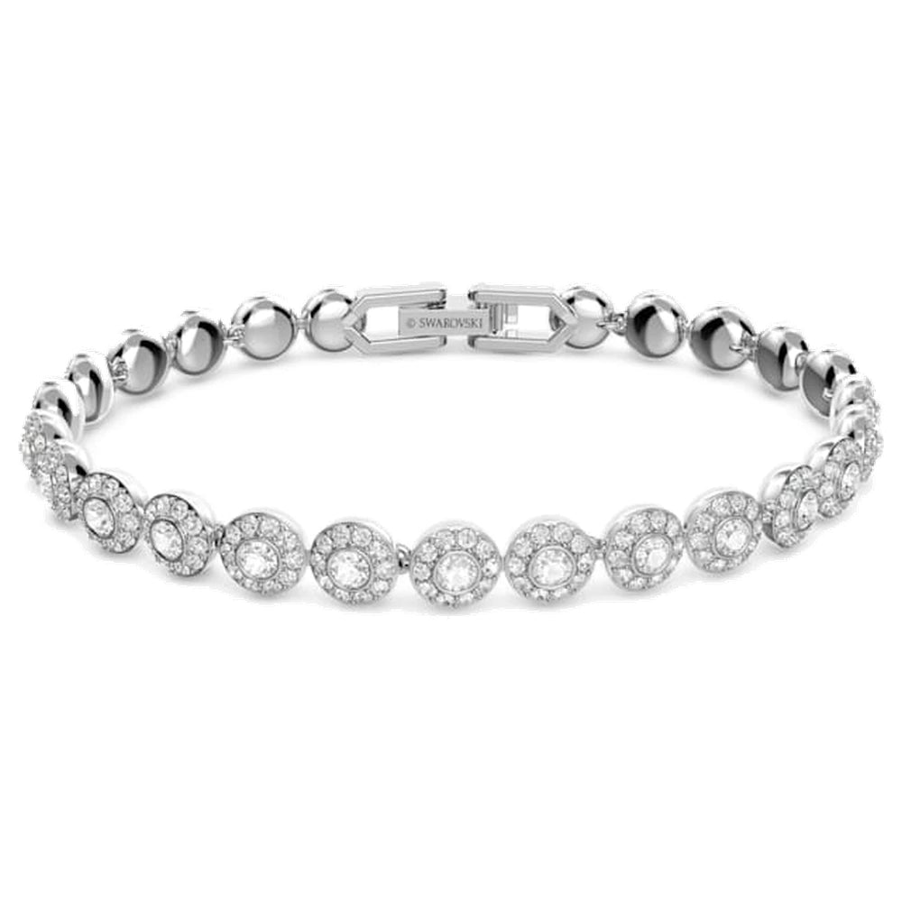 Swarovski Una Angelic Bracelet, Round Cut, Small, White, Rhodium Plated