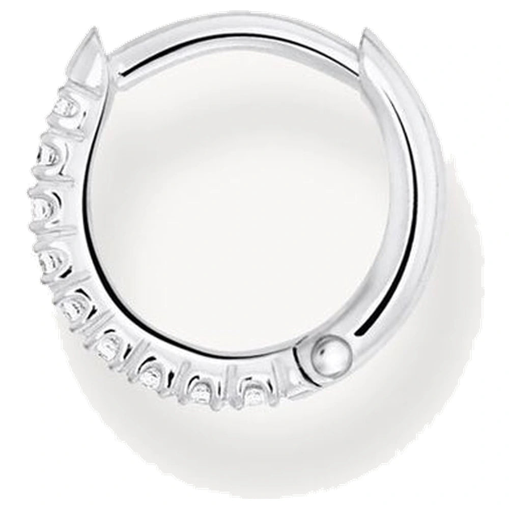 Boucles d'oreilles créoles Thomas Sabo, Pierre blanche - Lot de 2