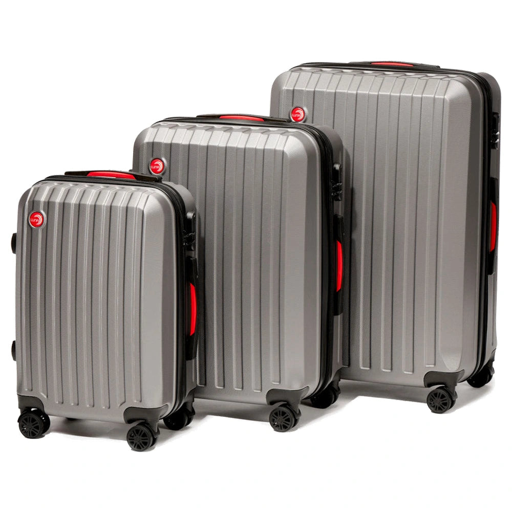 Ensemble de 3 valises LUNA Olivia en ABS (20 po, 24 po, 28 po) - Gris