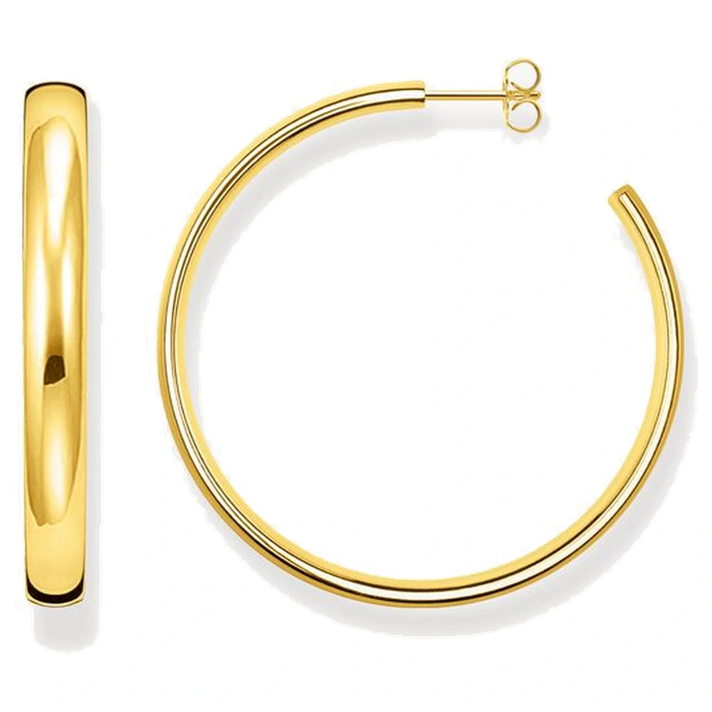 Créoles Thomas Sabo Dorées Grandes Boucles d'Oreilles Épaisses