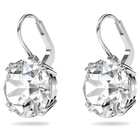Swarovski Boucles d'oreilles pendantes Millenia, taille ronde, blanc, plaqué de rhodium