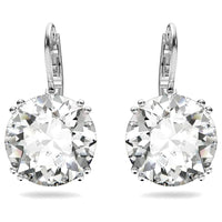 Swarovski Boucles d'oreilles pendantes Millenia, taille ronde, blanc, plaqué de rhodium