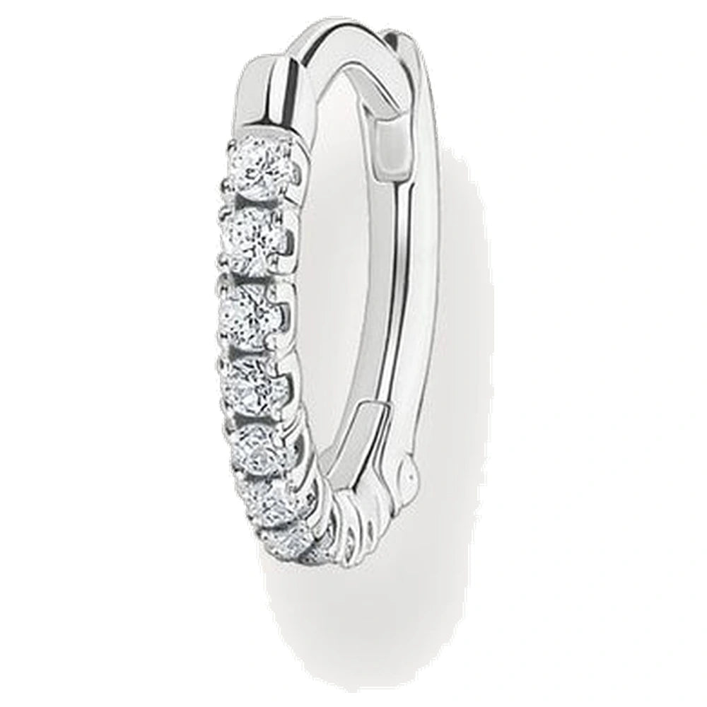 Boucles d'oreilles créoles Thomas Sabo, Pierre blanche - Lot de 2