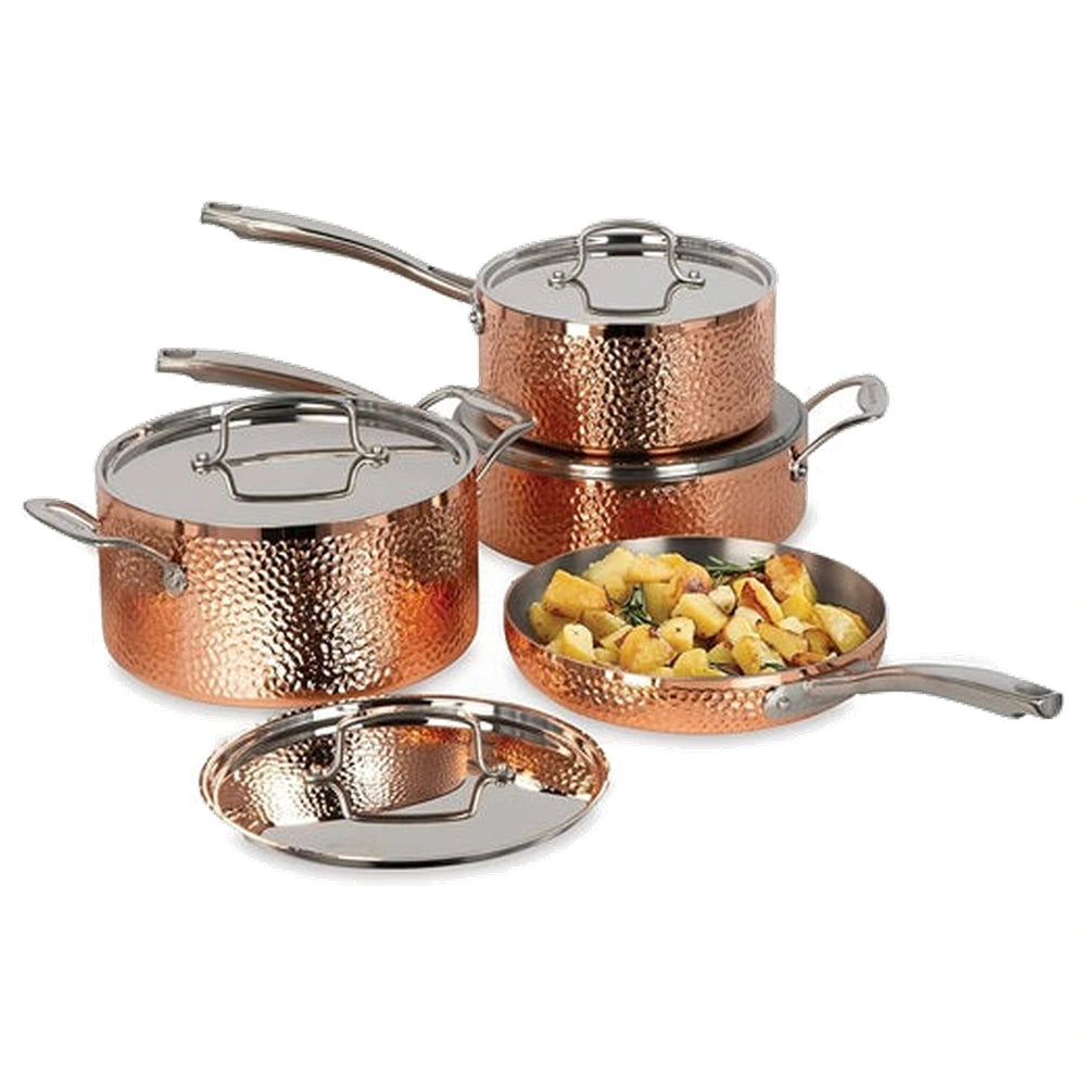 Cuisinart 8Pc Hand Hammered Copper 5-Ply Cookware Set