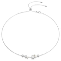 Sautoir Swarovski Constella, blanc, plaqué de rhodium